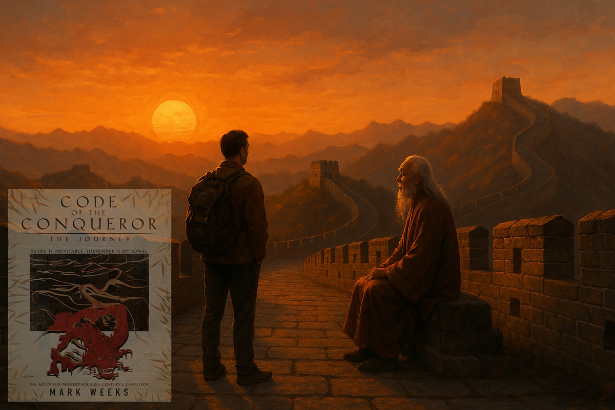 Zhi and Alex on the Great Wall of China